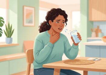 Engasgar com água frequentemente, mesmo conseguindo comer normalmente, pode indicar dificuldade de deglutição.