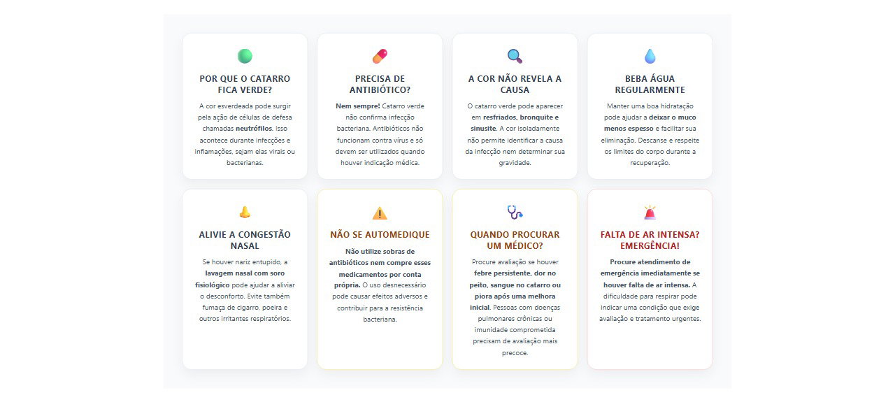 Catarro verde precisa de antibiótico? 8 fatos e cuidados que você deve conhecer