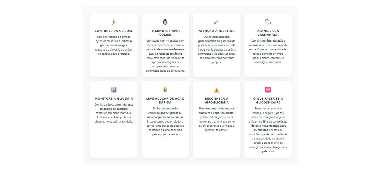 Caminhar Depois do Almoço: 8 Cuidados para Controlar a Glicose com Segurança