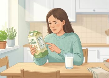 O cálcio da bebida de aveia pode variar conforme a formulação, enquanto o leite de vaca contém o mineral naturalmente.