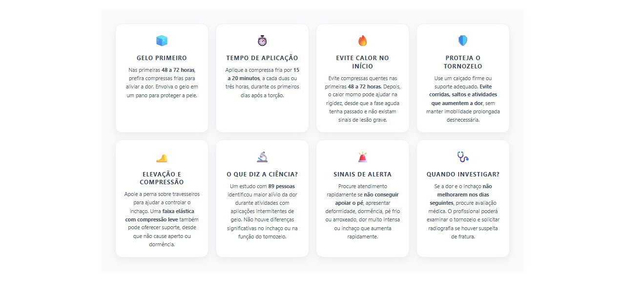 Tornozelo inchado após torção: 8 cuidados essenciais e quando procurar atendimento