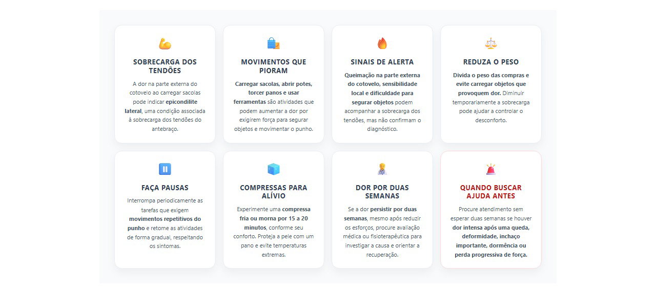 Dor no cotovelo ao carregar sacolas: 8 sinais e cuidados para aliviar a sobrecarga dos tendões