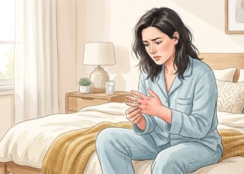 Dedos inchados e anéis apertados ao acordar podem acompanhar a rigidez matinal das mãos.