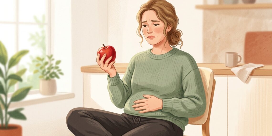 A maçã pode provocar gases e barriga estufada em pessoas com maior sensibilidade intestinal.
