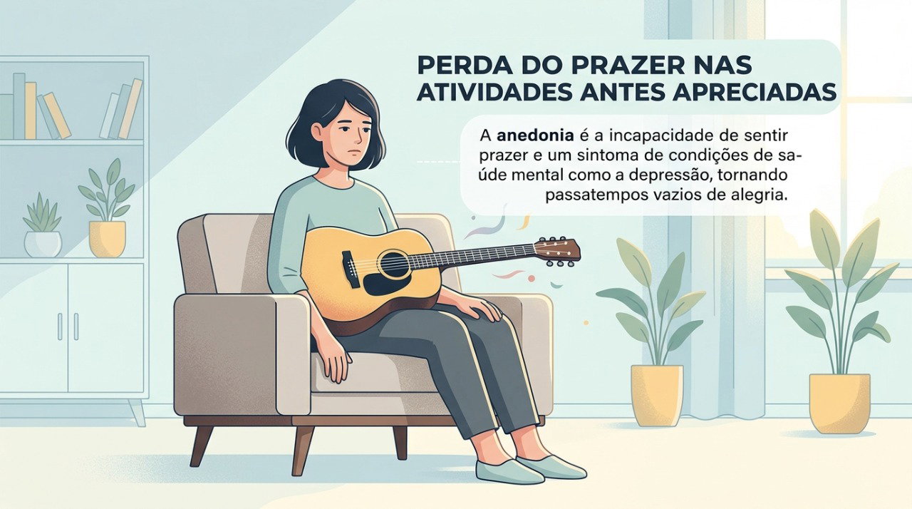 A anedonia pode reduzir o interesse e o prazer em atividades que antes faziam parte da rotina.