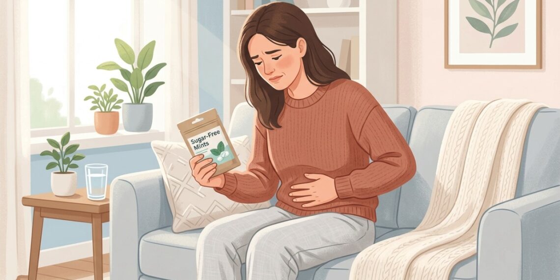 O consumo excessivo de balas sem açúcar pode provocar gases, inchaço abdominal e diarreia.