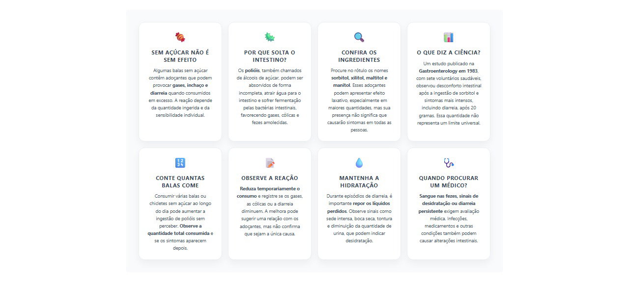 Bala sem açúcar pode causar diarreia? 8 sinais e ingredientes para observar