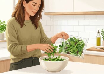 Salada de pacote identificada como pronta para consumo pode ser servida sem uma nova lavagem.