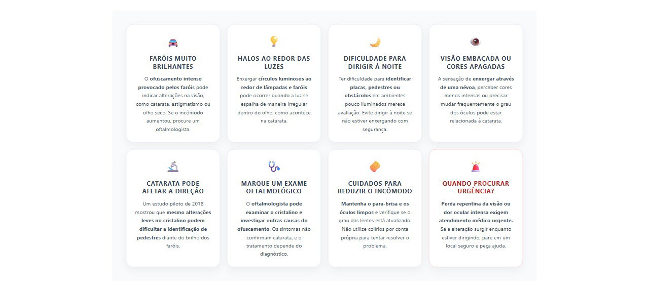 Faróis incomodam à noite: 8 sinais de alerta para investigar a visão