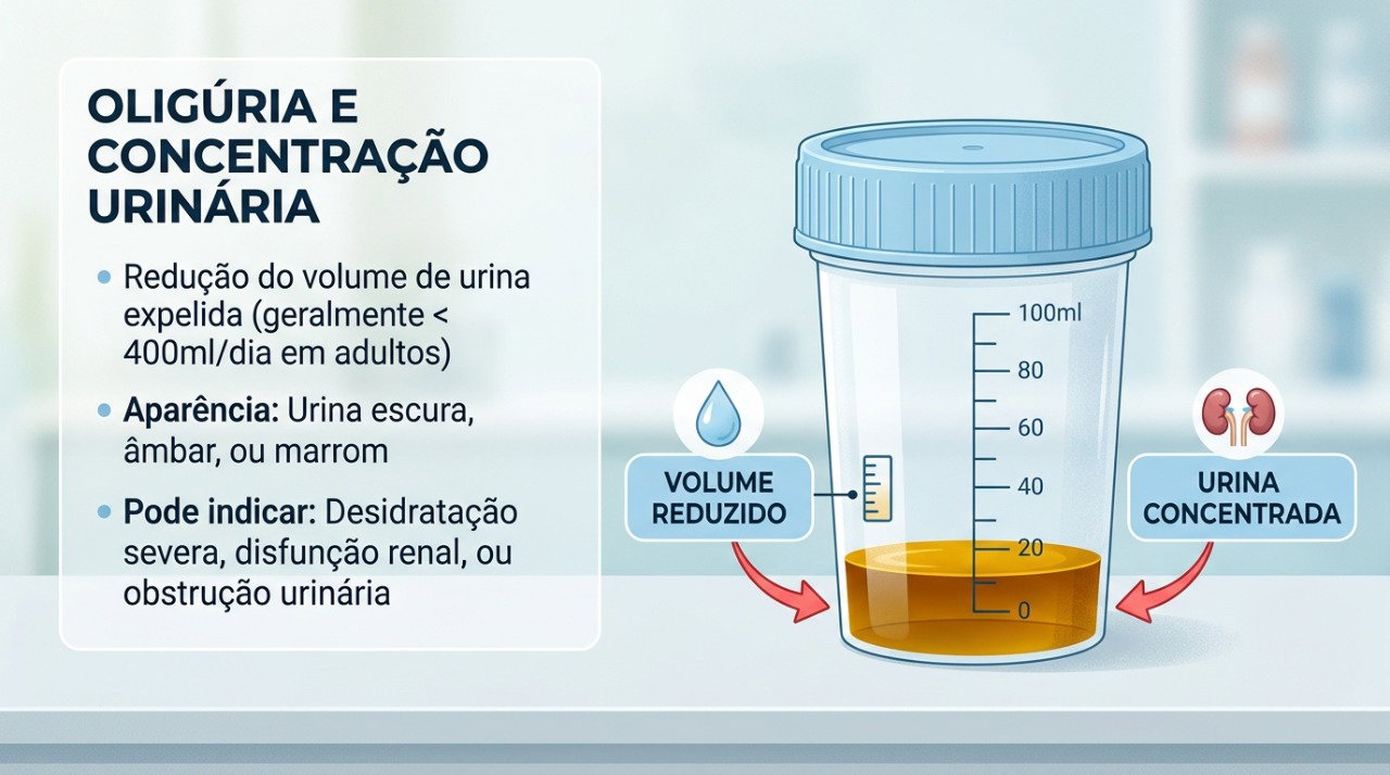 Urinar menos e apresentar urina mais escura podem indicar perda de líquidos pelo organismo.