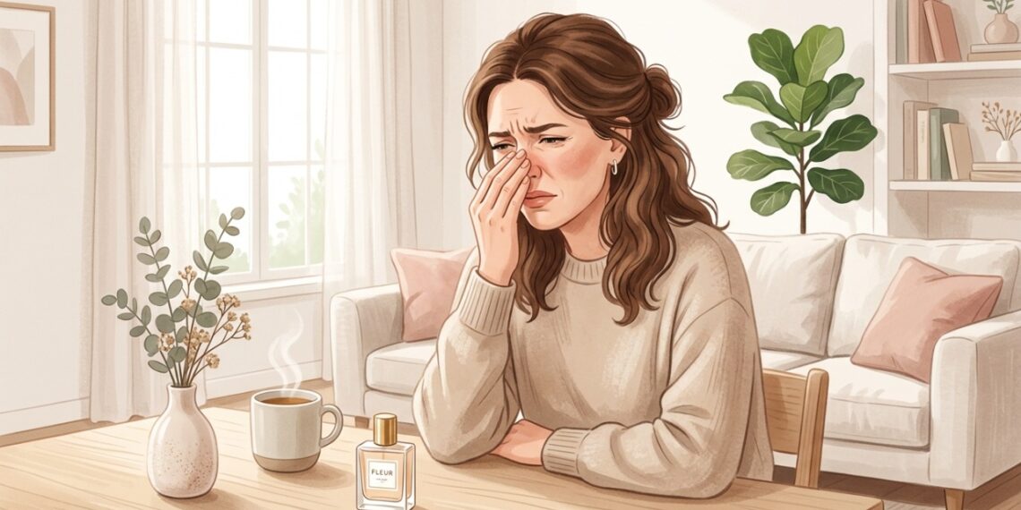 Perfumes fortes podem provocar congestão nasal mesmo em pessoas que não têm alergia.