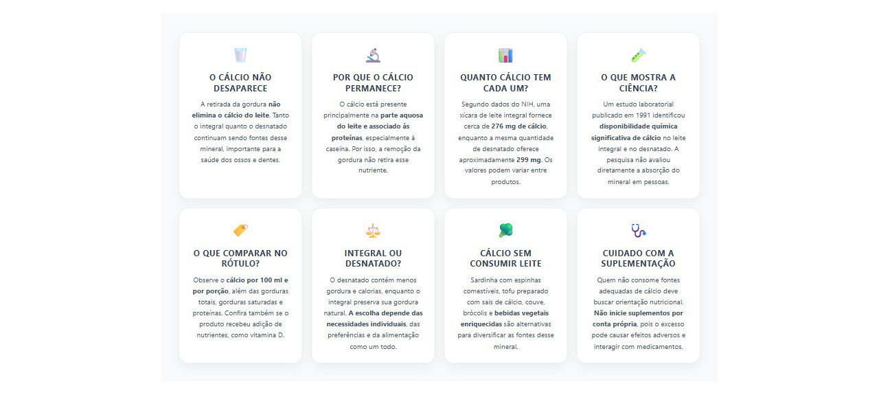 Leite desnatado perde cálcio? Entenda as diferenças para o leite integral