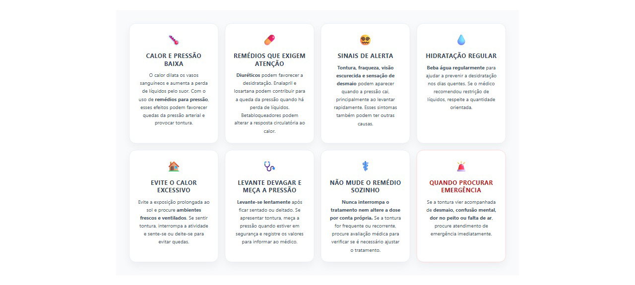 Remédio para pressão e calor forte: 8 cuidados para evitar tontura e desmaios
