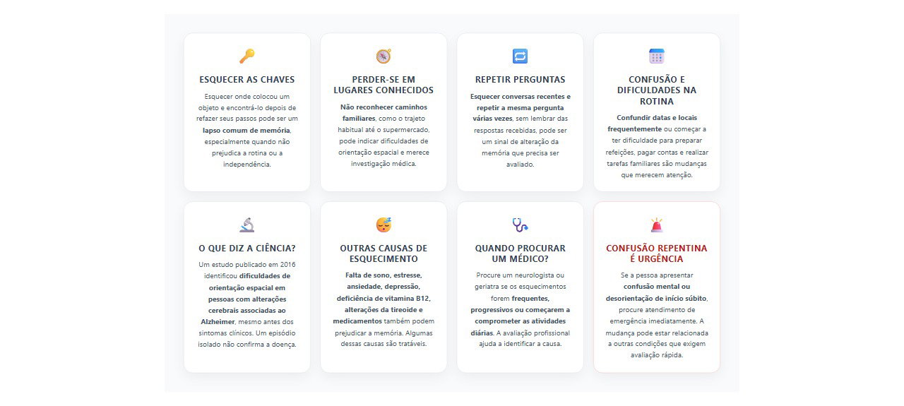 Esquecimento ou Alzheimer: 8 sinais para diferenciar lapsos de memória e sintomas de alerta