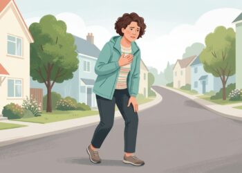 O aperto no peito durante uma caminhada pode indicar angina, mesmo quando desaparece com o repouso.