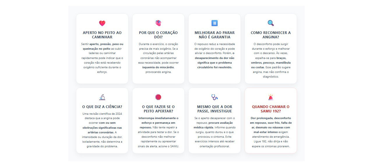 Aperto no peito ao caminhar: 8 sinais de angina e quando chamar o SAMU