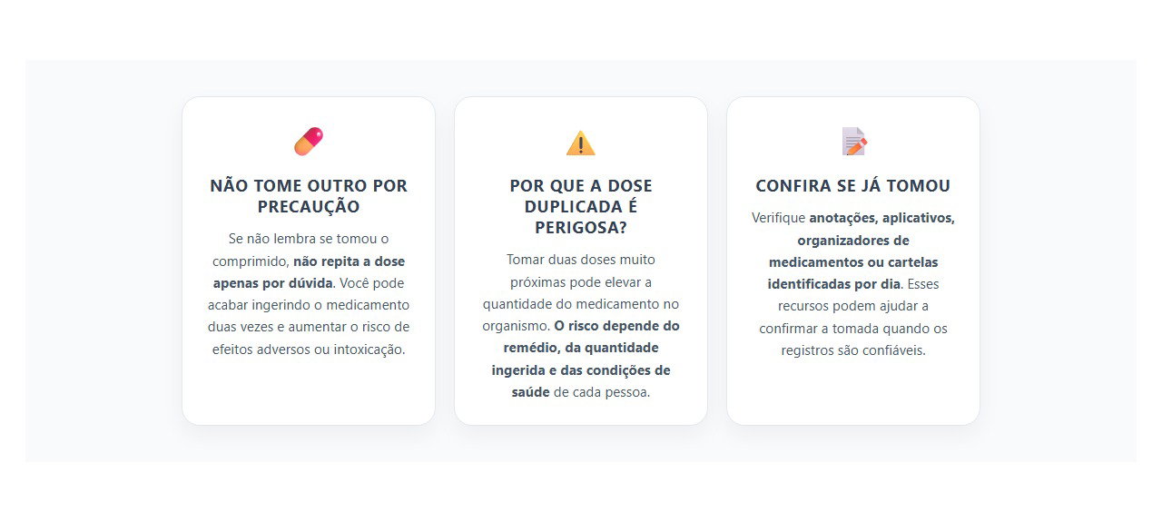 Esqueceu se tomou o remédio? 8 cuidados para evitar dose duplicada e intoxicação