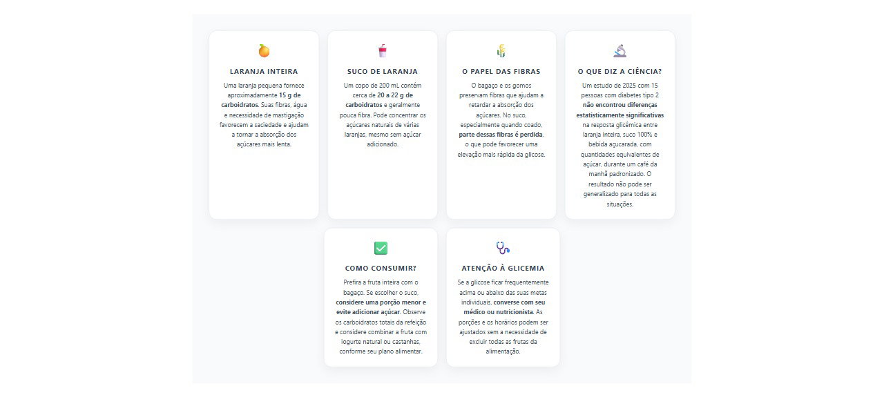 Laranja ou suco para quem tem diabetes: 6 diferenças importantes