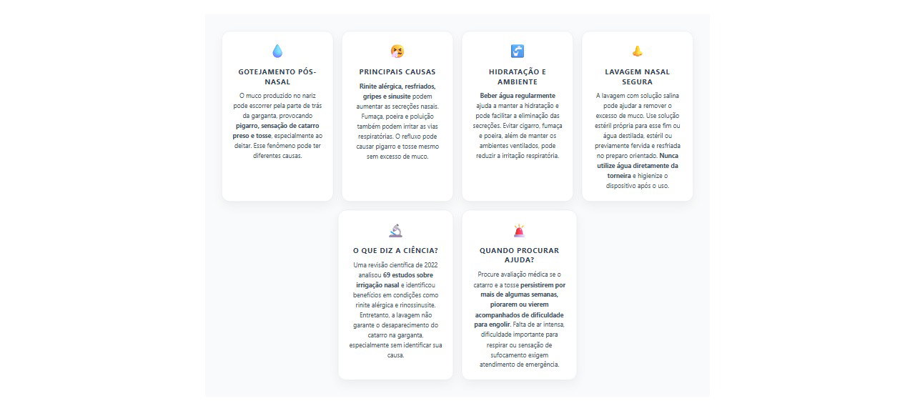 Catarro escorrendo pela garganta: 6 causas e cuidados para aliviar a tosse