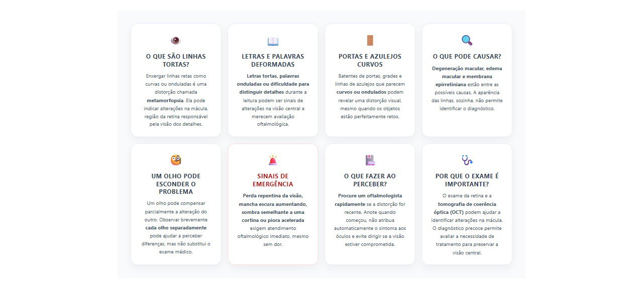 Linhas retas parecem tortas na visão: 8 sinais de alerta e quando procurar um oftalmologista