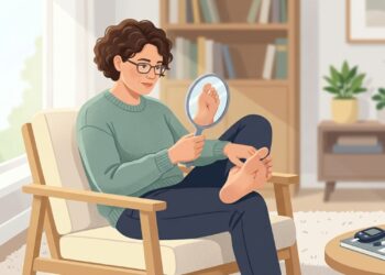 Examinar os pés diariamente ajuda pessoas com diabetes a identificar feridas que podem não causar dor.