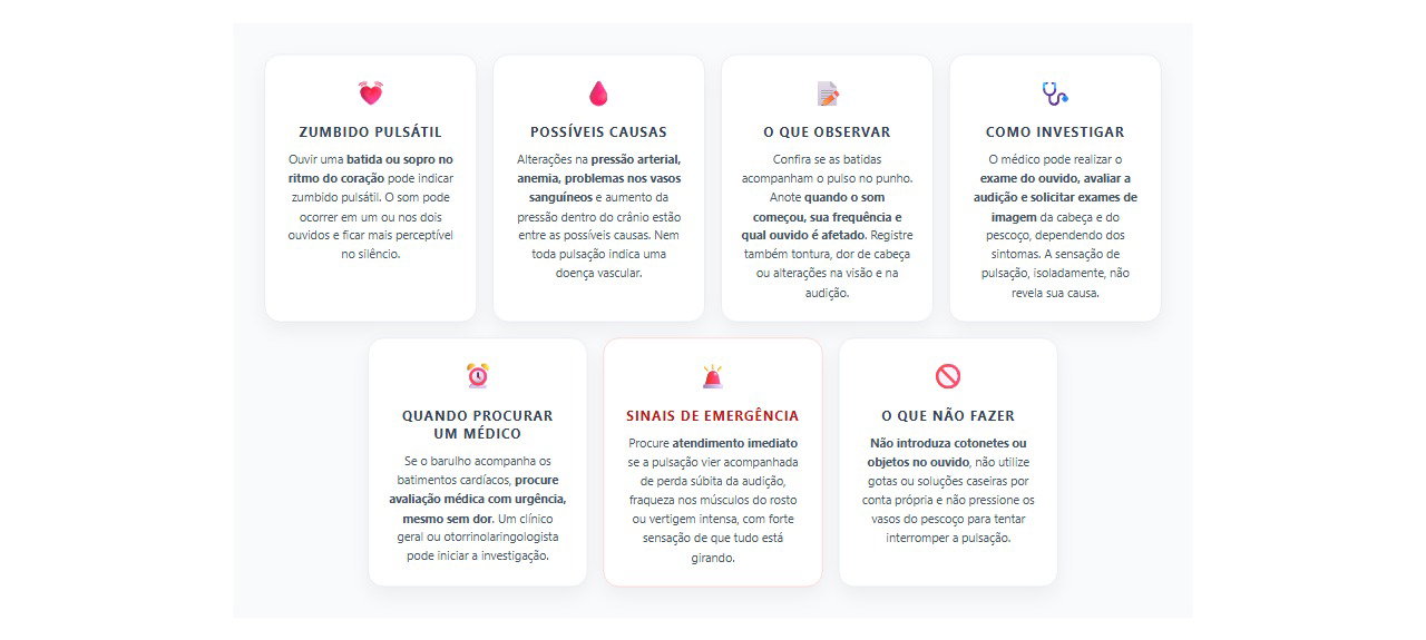 Batida no ouvido no ritmo do coração: causas e sinais de alerta