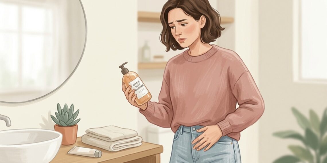Coceira íntima após trocar o sabonete pode indicar irritação ou dermatite de contato na região vulvar.