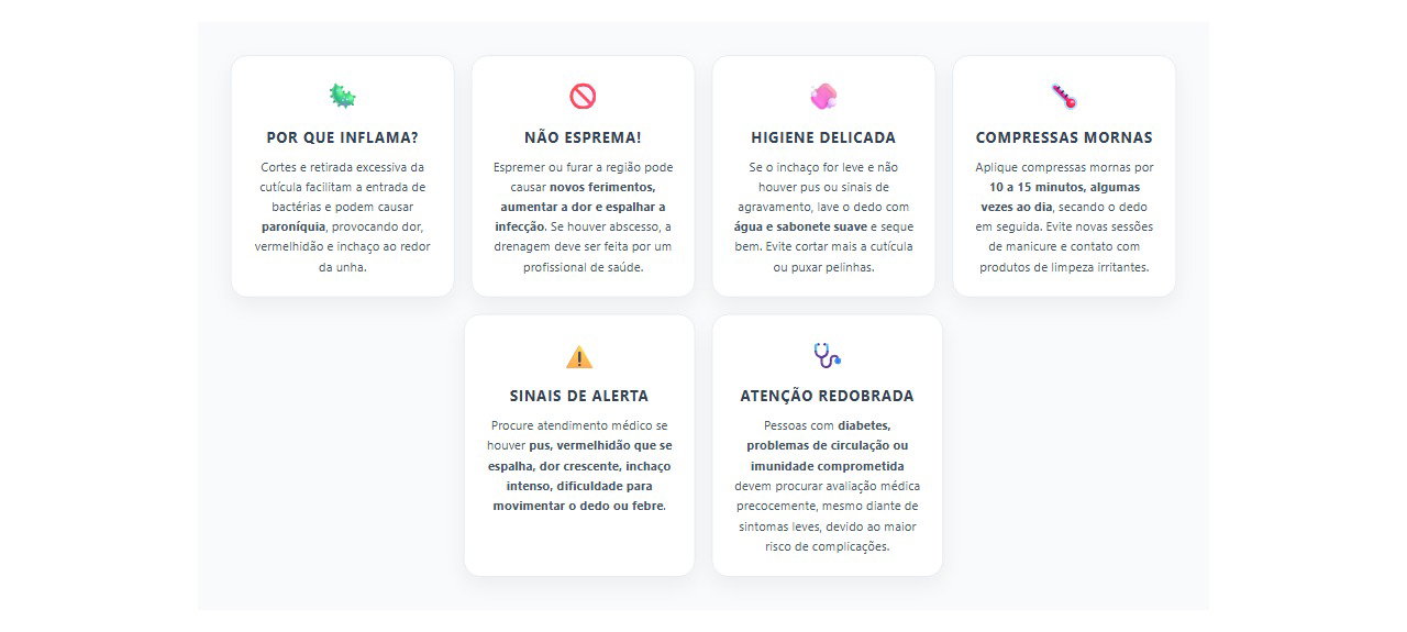 Unha inchada após manicure: 6 cuidados essenciais e sinais de alerta