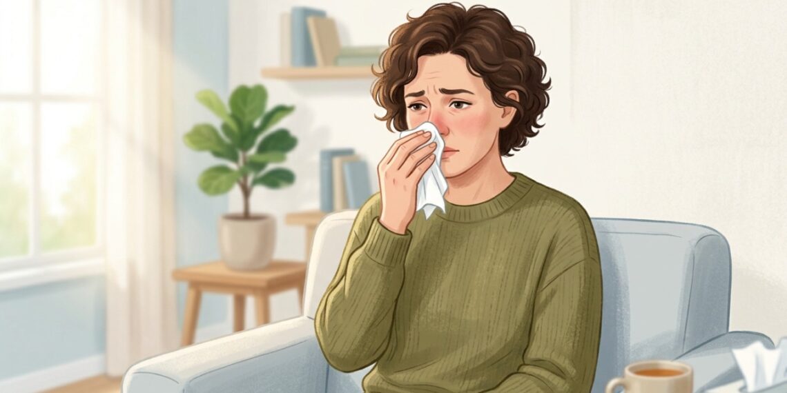 Nariz escorrendo todos os dias pode estar relacionado à irritação da mucosa nasal.