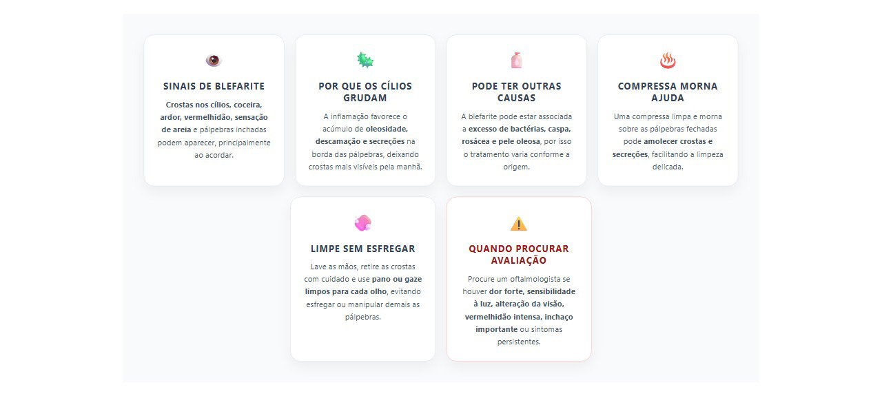 Cílios grudados e pálpebras coçando: 6 sinais e cuidados para blefarite