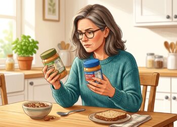 Comparar o rótulo ajuda a escolher uma pasta de amendoim com melhor composição para a dieta.