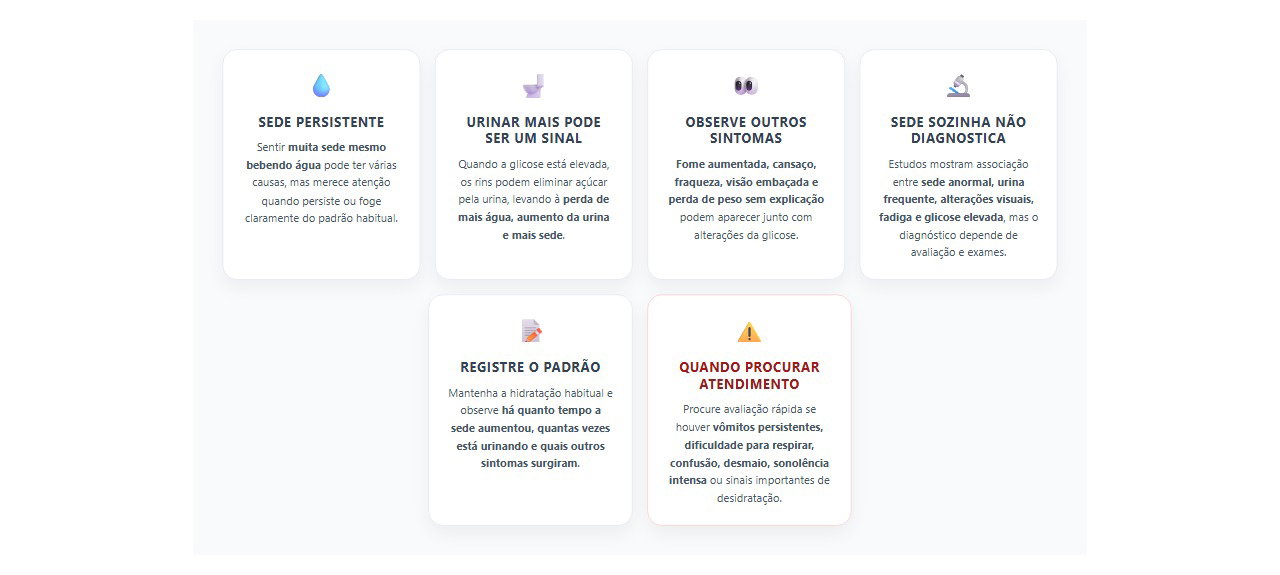 Sede excessiva mesmo bebendo água: 6 sinais de que vale checar a glicose
