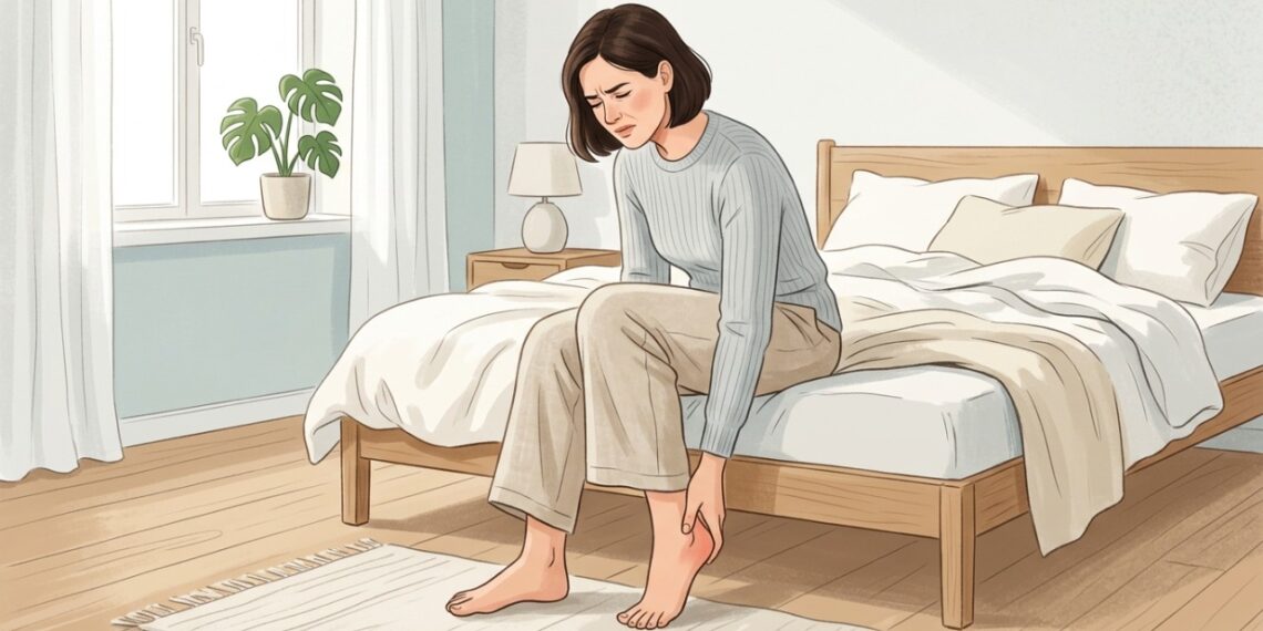 A dor no calcanhar ao levantar da cama pode ser um dos primeiros sinais de fascite plantar.