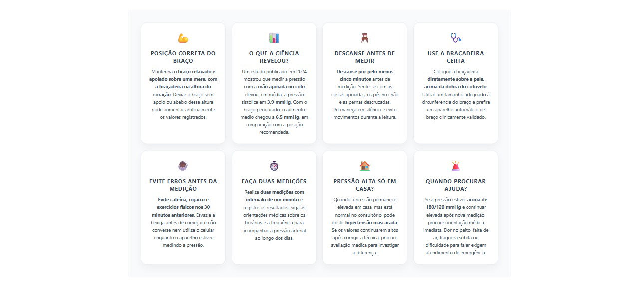 Pressão alta em casa: 8 cuidados para medir corretamente e evitar resultados falsamente elevados