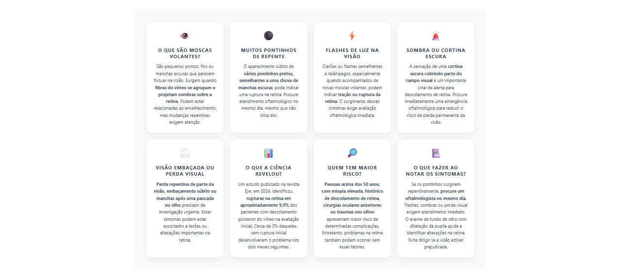 Pontinhos pretos na visão: 8 sinais e cuidados para identificar problemas graves na retina