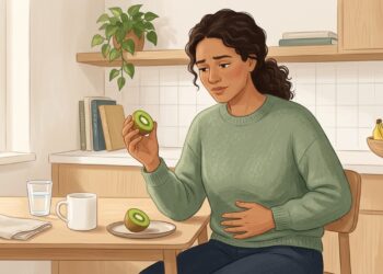 O kiwi é rico em fibras e pode ajudar a aliviar a prisão de ventre e facilitar a evacuação.
