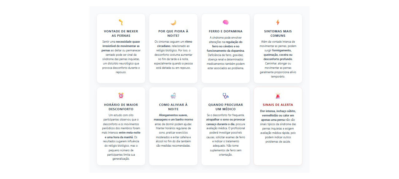Pernas inquietas ao deitar: 8 sinais, causas e cuidados para aliviar o desconforto à noite