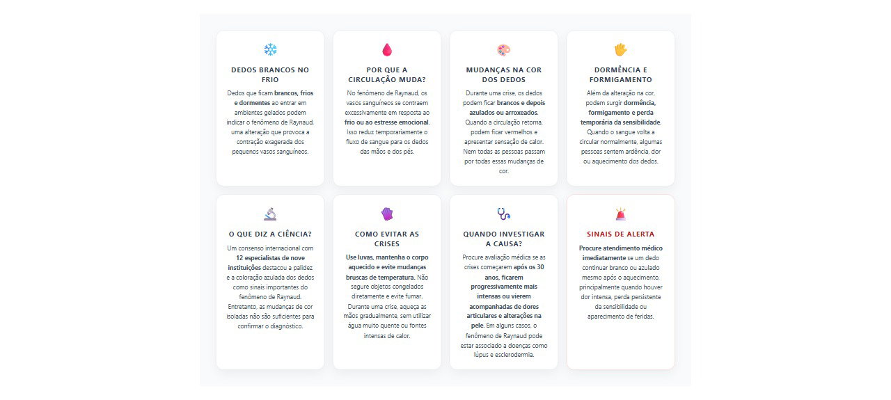Dedos brancos e dormentes no frio: 8 sinais, causas e cuidados com o fenômeno de Raynaud