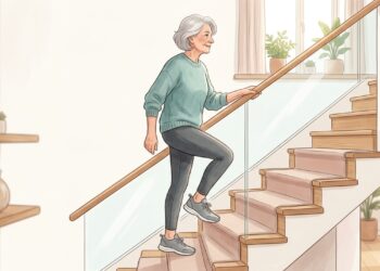 A caminhada e os exercícios de força ajudam a melhorar a resistência e a capacidade muscular para subir escadas.