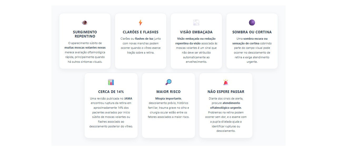 Moscas volantes repentinas: 7 sinais de alerta para a visão
