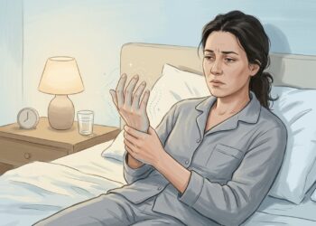 Dormência e formigamento nas mãos durante a noite podem estar relacionados à compressão do nervo no punho.