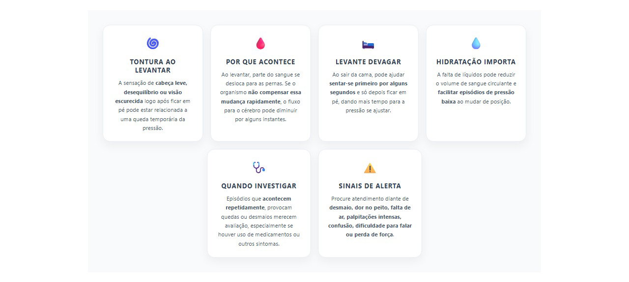 Tontura ao levantar: sinais de que a pressão pode estar caindo