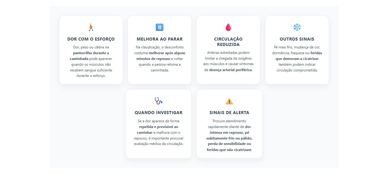 Dor na panturrilha ao caminhar: sinais de que a circulação merece atenção