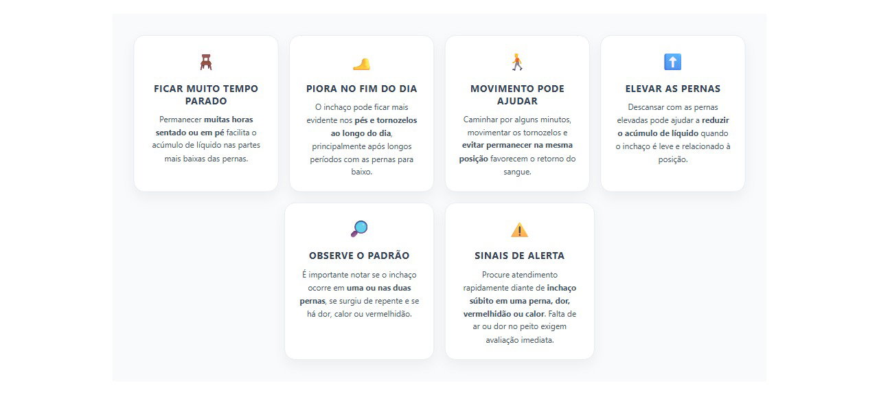 Tornozelos inchados no fim do dia: quando o acúmulo de líquido merece atenção