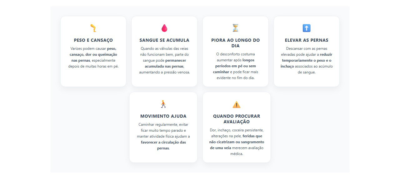 Pernas pesadas no fim do dia: sinais de que as varizes podem estar envolvidas