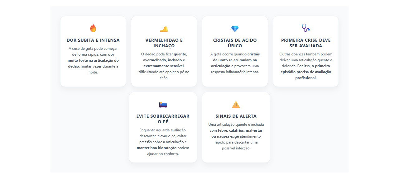 Dedão vermelho, quente e dolorido de repente: sinais típicos de uma crise de gota