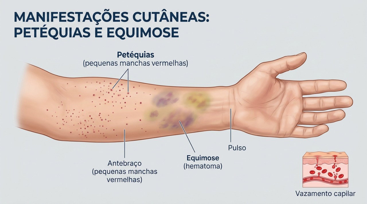 Hematomas frequentes acompanhados de petéquias ou outros sangramentos precisam de avaliação.