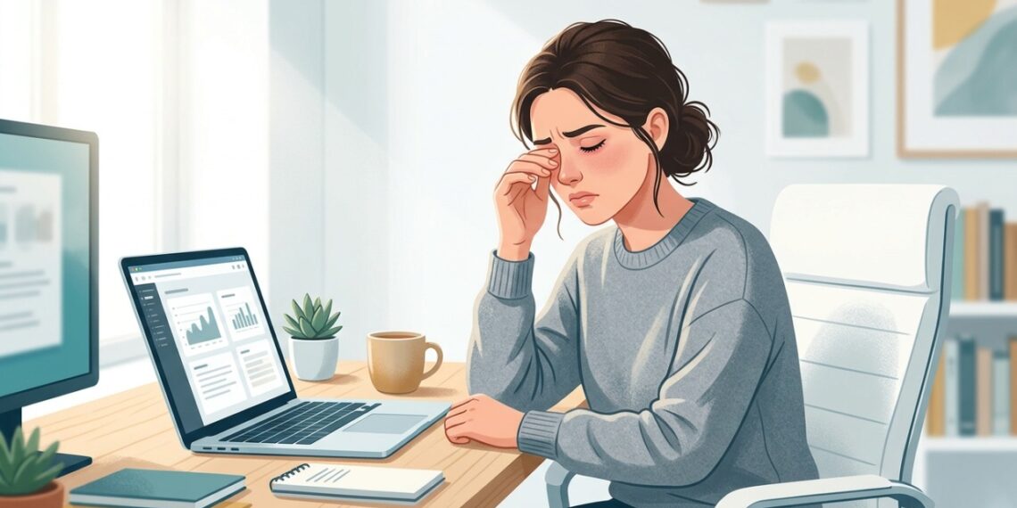 Horas diante do computador podem favorecer ardência e ressecamento nos olhos.