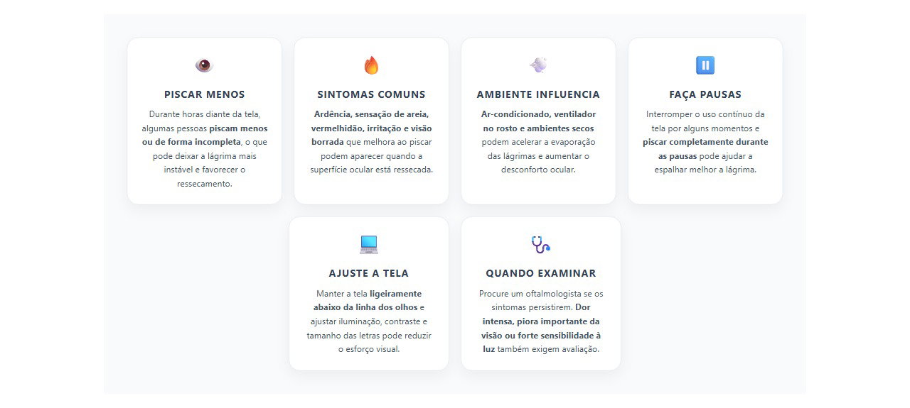 Olho seco no computador: sinais e cuidados para reduzir o desconforto
