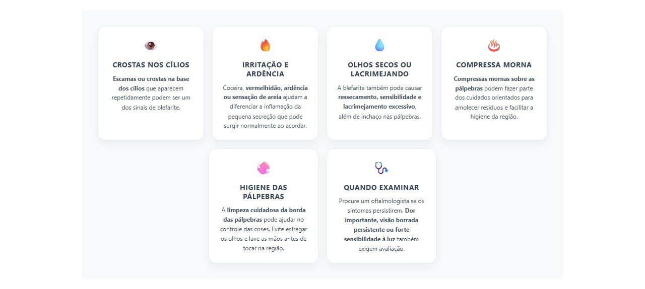 Crostas nos cílios: sinais que podem indicar blefarite